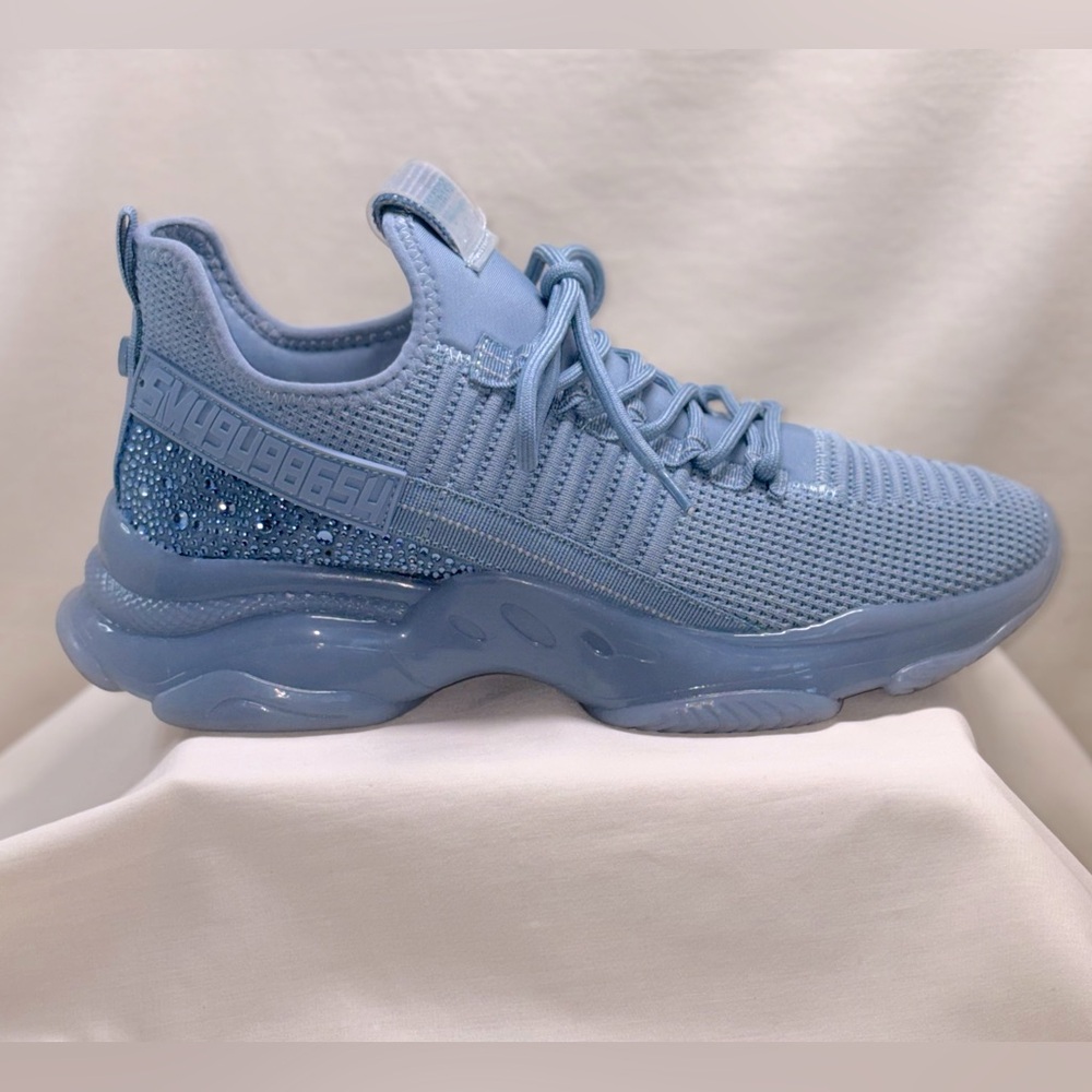 Steve Madden Maxima Sky Blue Rhinestone Women's Lace Up Sneakers Sz 11